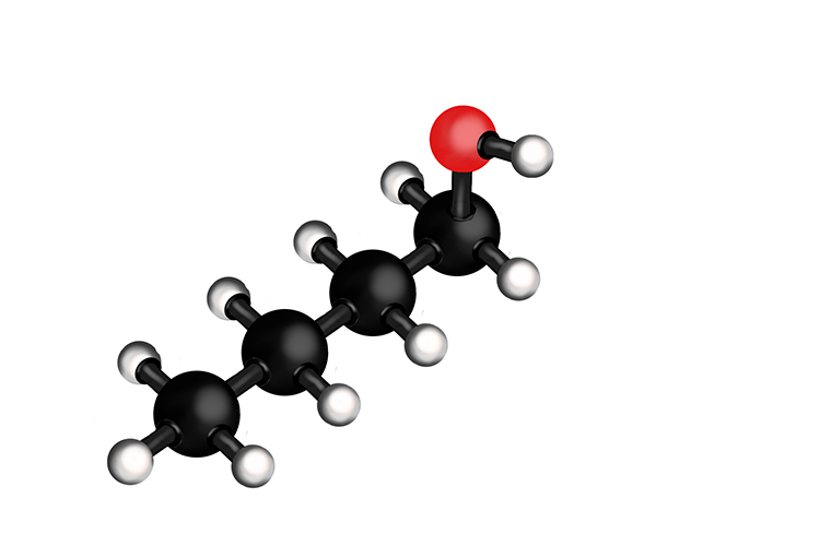 3D Butanol molecule bonding's